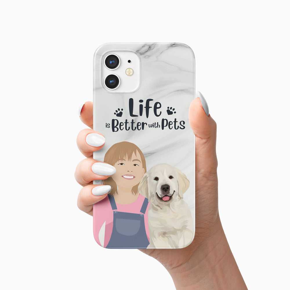Life is Better with Pets Phone Case - Marble Print CTNP0011