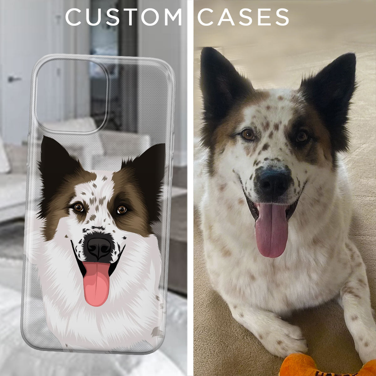 Custom Dog Drawing Clear Case - CTNP0001