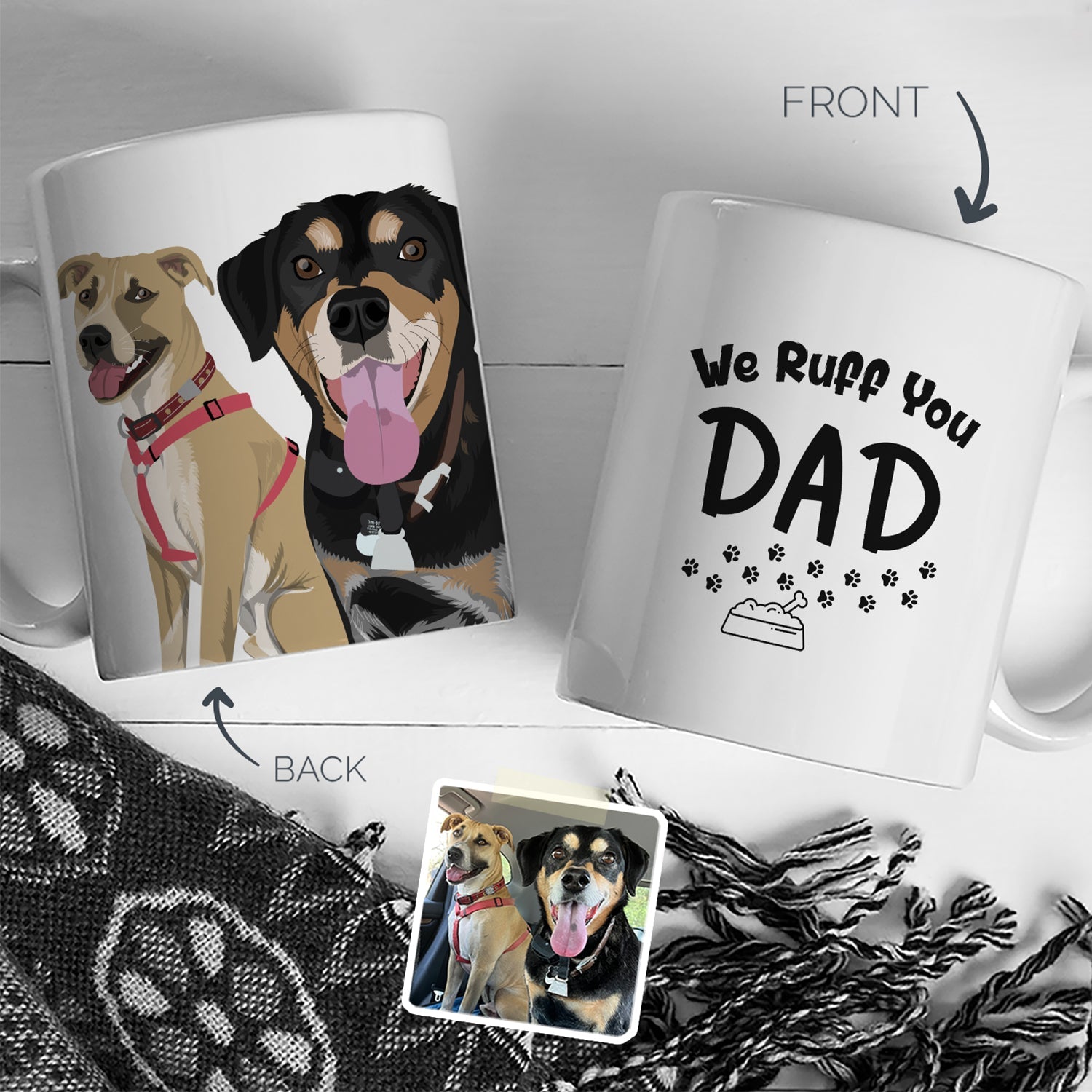 Personalized We Ruff You Dad Dog Mug