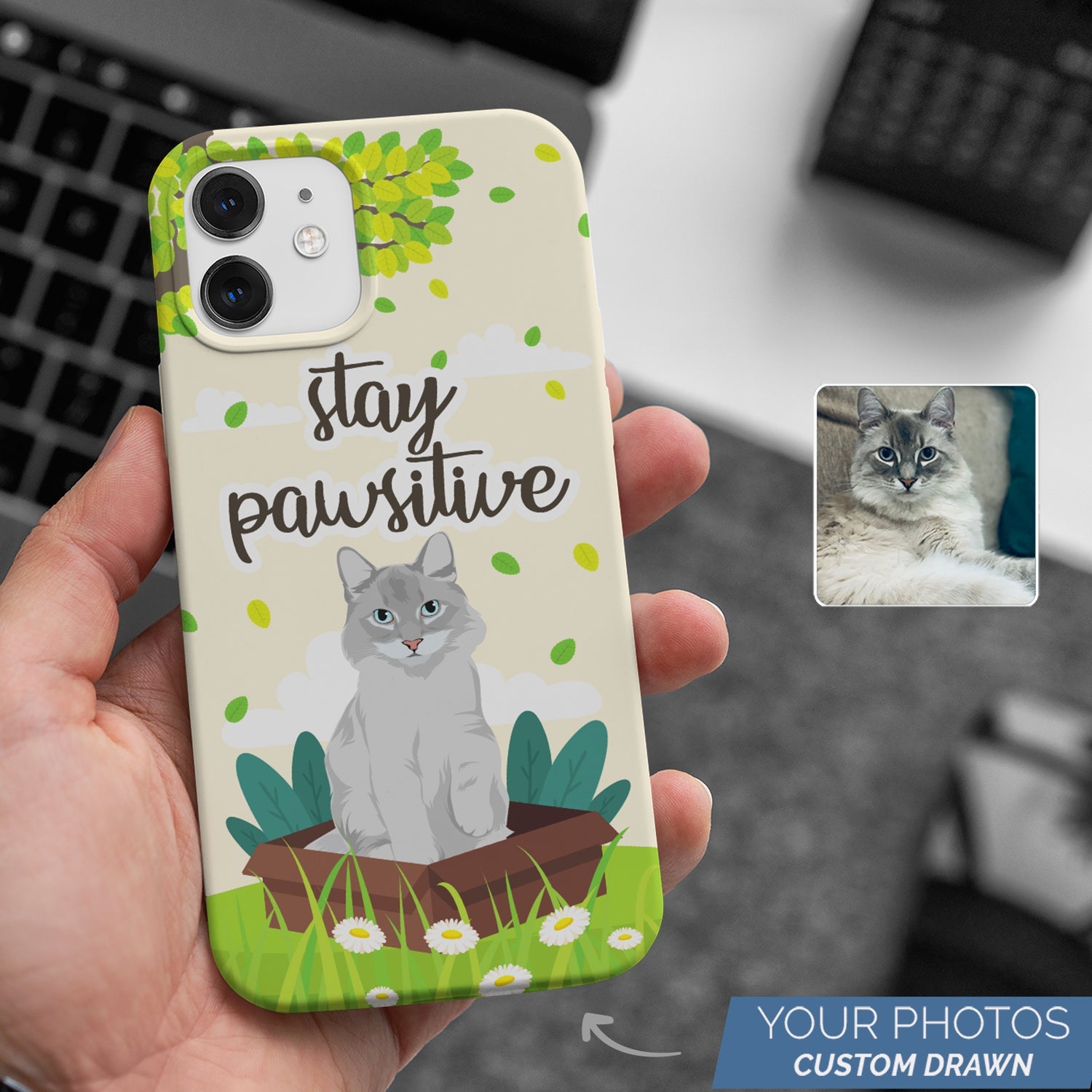 Stay Pawsitive Phone Case Personalized CTNP0016