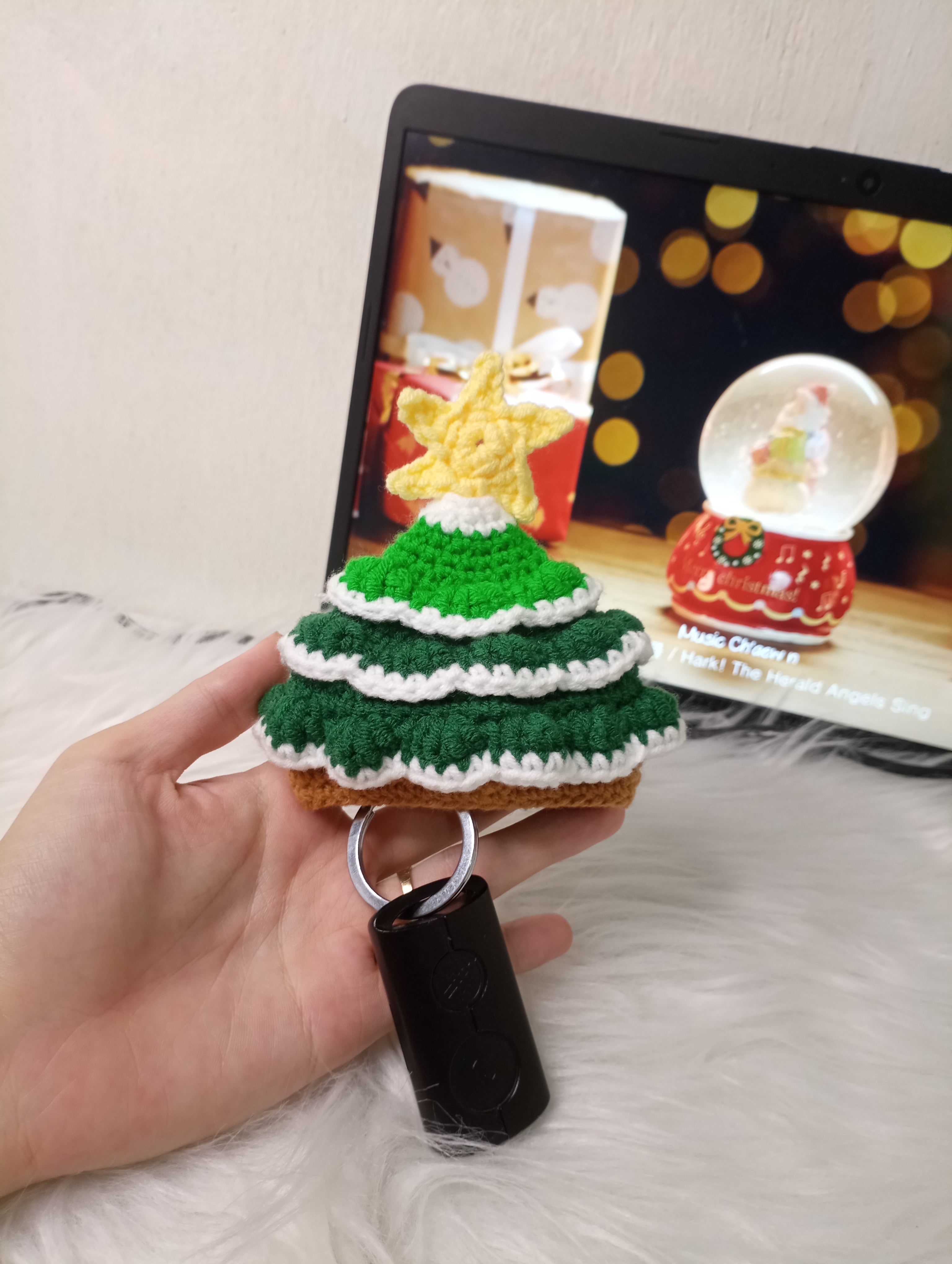 Christmas Tree Key Cover, Handmade Key Cover