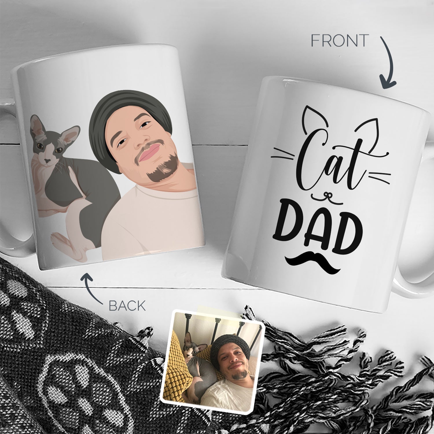 Personalized Cat Dad Mug