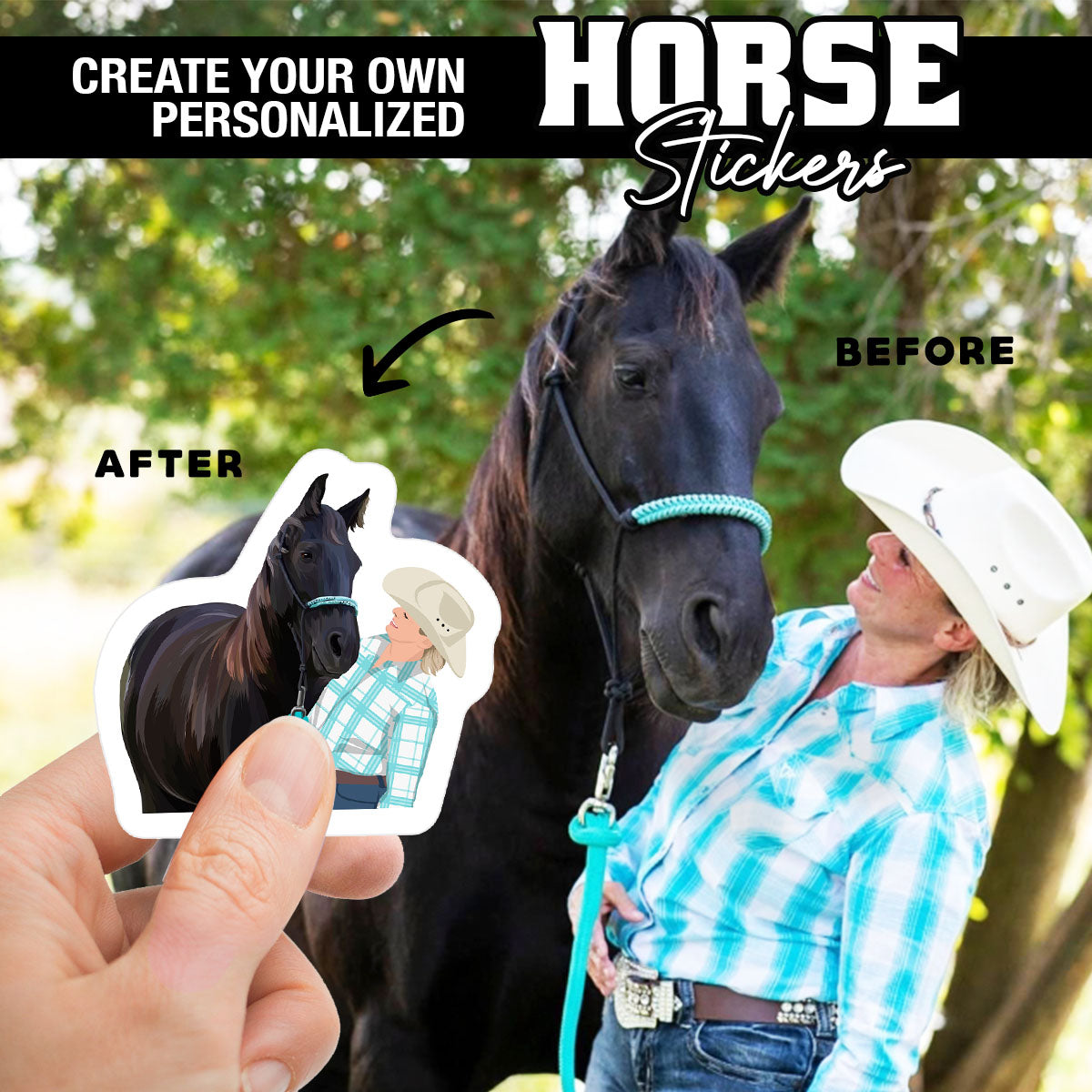 Custom Pet Horse Stickers CTNS0008