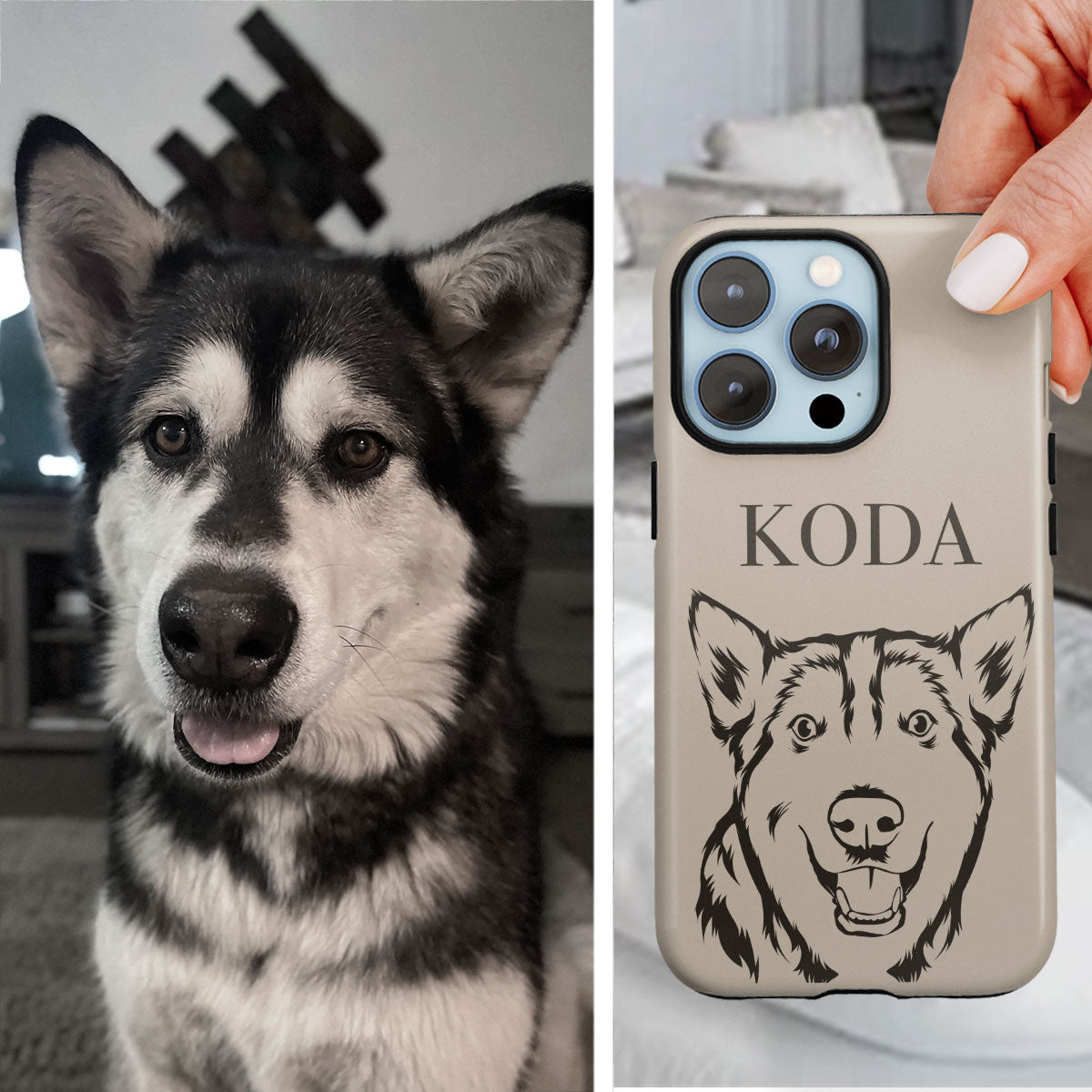Custom Dog Sketch Phone Case CTNP0014