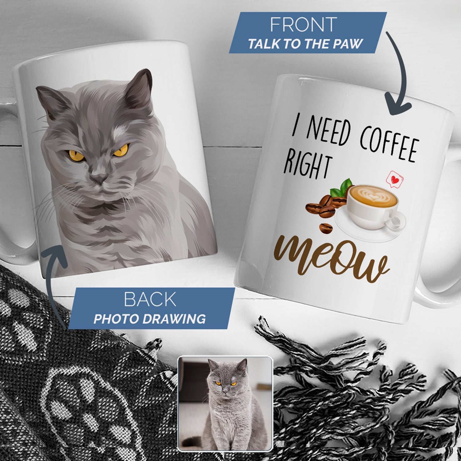 I Need Coffee Right Meow Mug Personalized