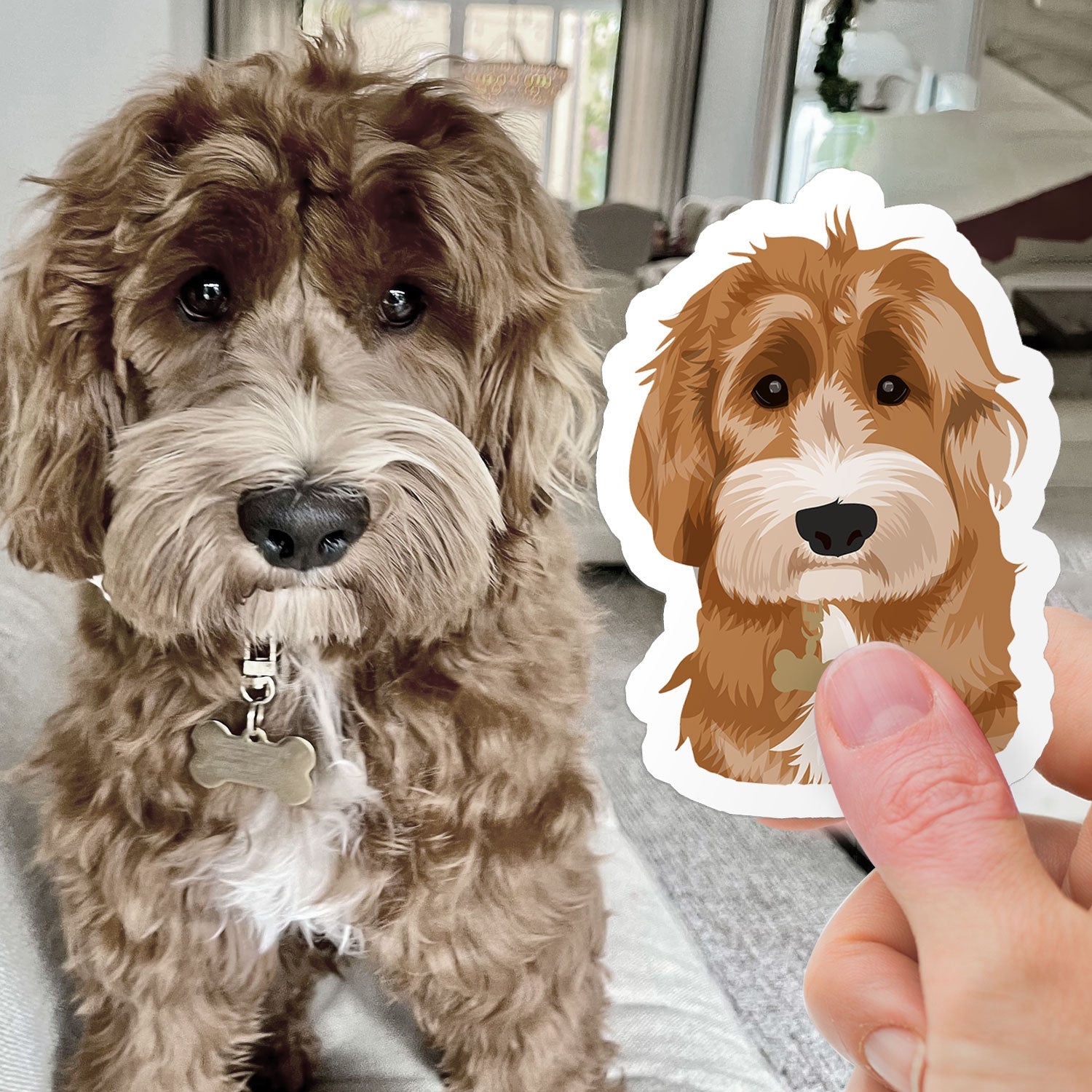 Personalized Dog Face Stickers CTNS0001